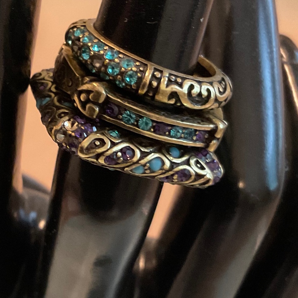 Heidi Daus Square & Round  Ring Set